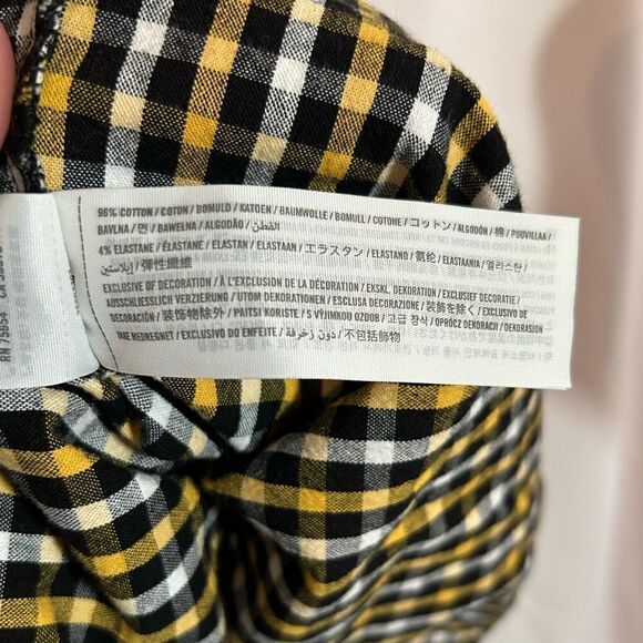 Hollister Oxford Button down plaid mini short dress sleeveless spaghetti straps - Picture 6 of 8